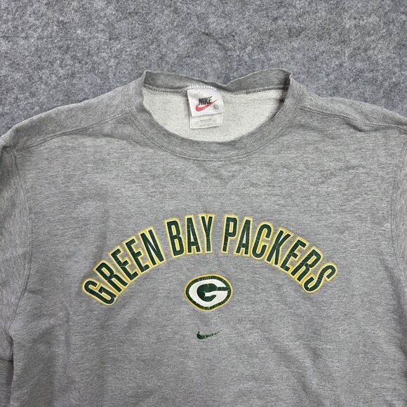 Vintage Nike Center Swoosh Green Bay Packers Sweater Mens XL Crewneck Distressed - Picture 3 of 13